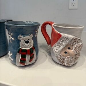 Mudworks Handmade Christmas mugs set of 4
